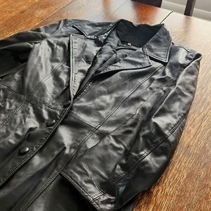 Black Italian leather jacket, medium
